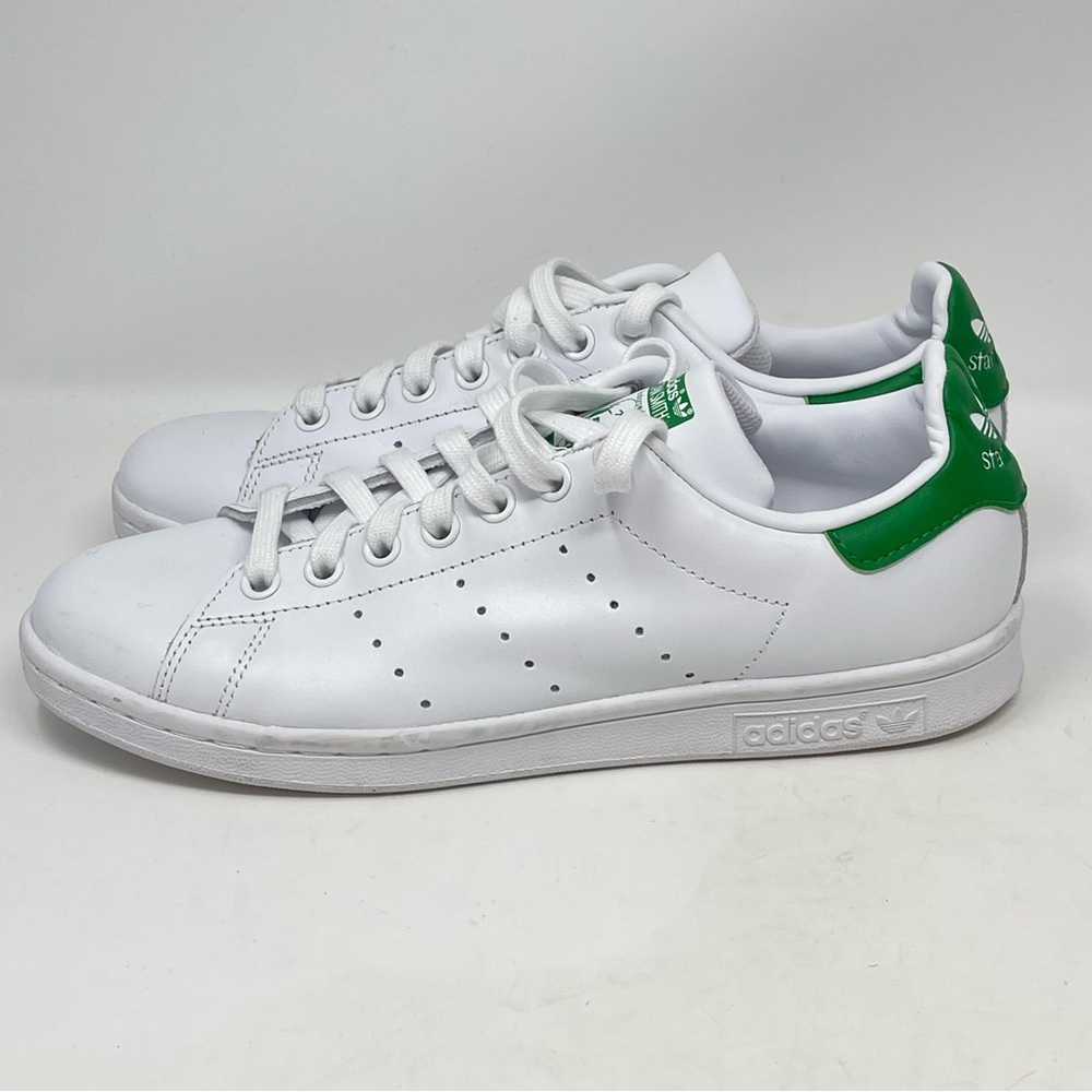 Adidas Stan Smith Shoes Mens 6 White Green Leather Sneakers M20324 - Picture 4 of 14